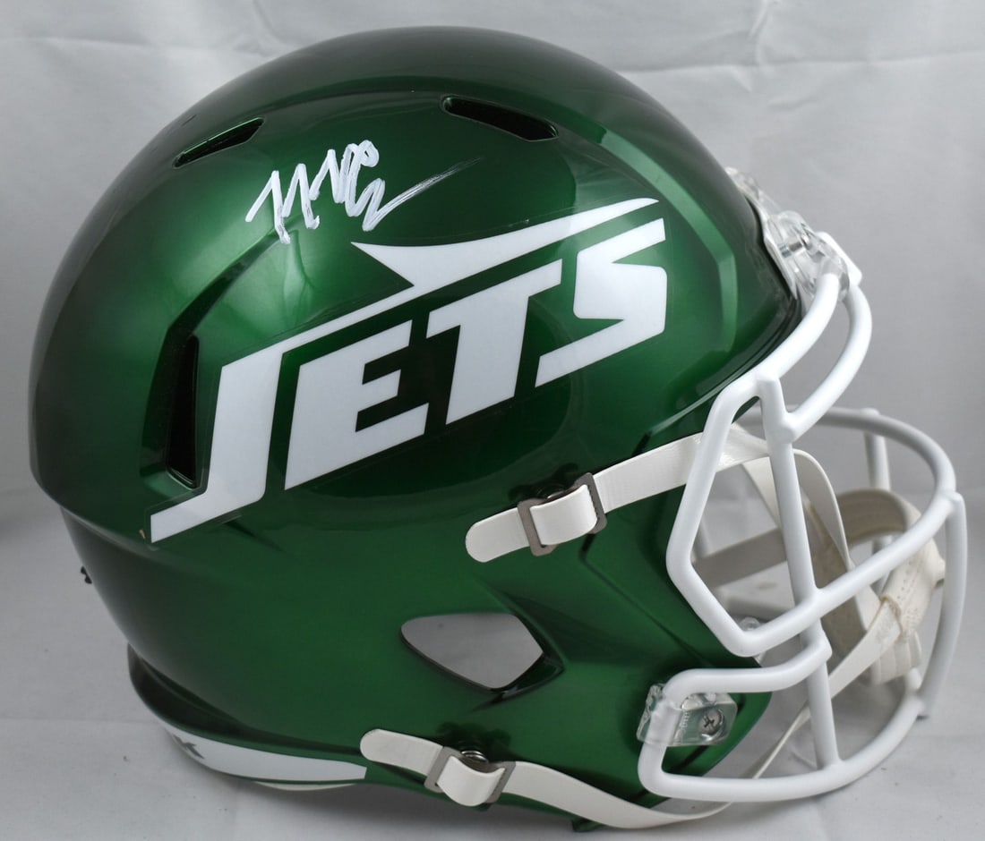 New York Jets Full Size Speed Helmet Signed by Malachi Corley Beckett Authenticated (1 of 5)