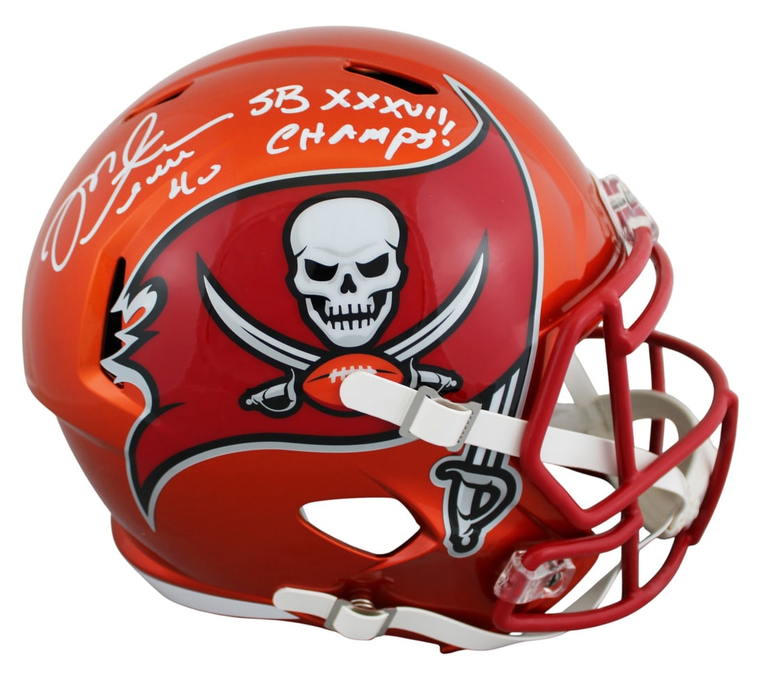 Mike Alstott Signed Riddell Flash Helmet SB XXXVII Champs BAS Auth (1 of 3)