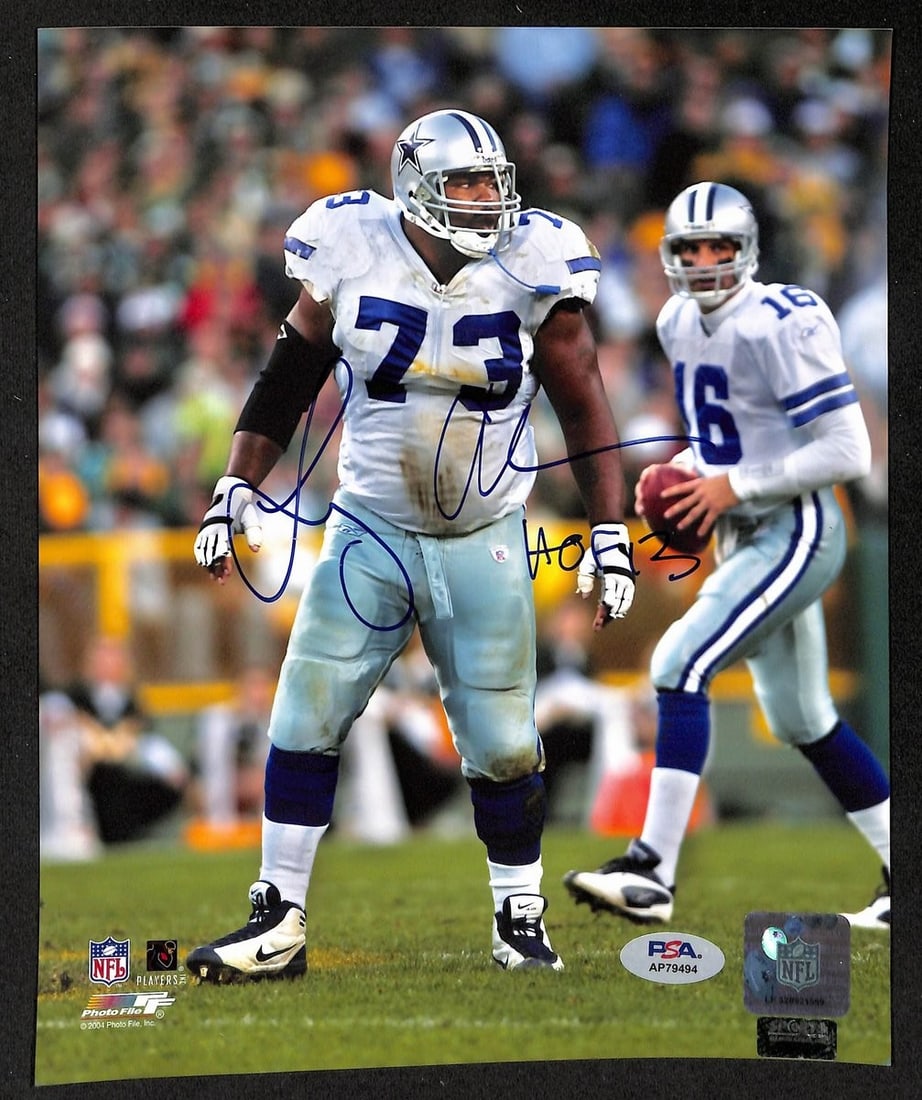 Larry Allen Autographed 8x10 Football Photograph Dallas Cowboys PSA DNA Authenticated: Larry Allen Autographed 8x10 Football Photograph Dallas Cowboys PSA DNA Authenticated This is an original 8x10 photo of Larry Allen, a Hall of Fame football player, signed and inscribed with "HOF 13".