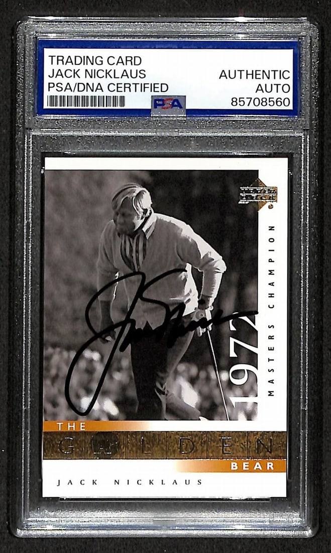 Jack Nicklaus 2001 Upper Deck Autographed Golf Card 115 PSA DNA Certified (1 of 2)
