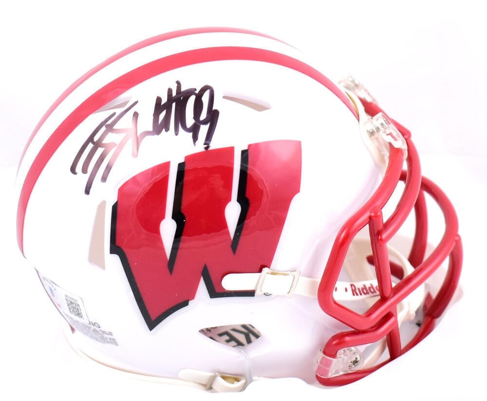 JJ Watt Signed Wisconsin Badgers Mini Helmet Beckett Authenticated (1 of 3)