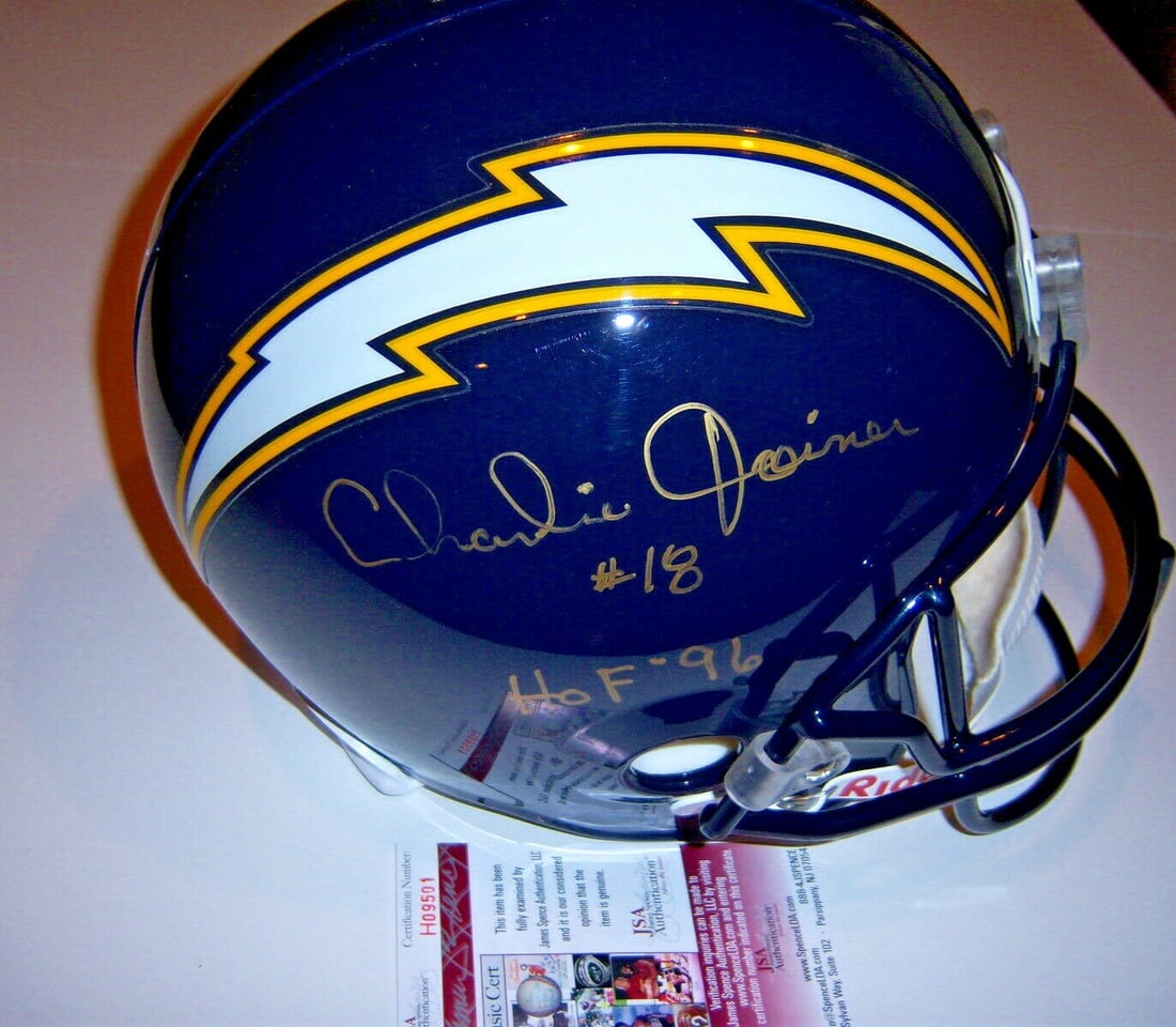 Full Size San Diego Chargers Helmet Signed by Charlie Joiner JSA Authenticated (1 of 1)