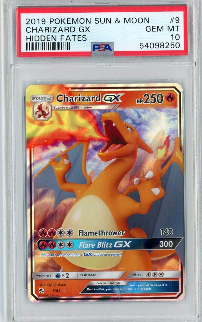 PSA 10 Charizard GX Hidden Fates Pokemon Card 2019 SM 9 (1 of 1)