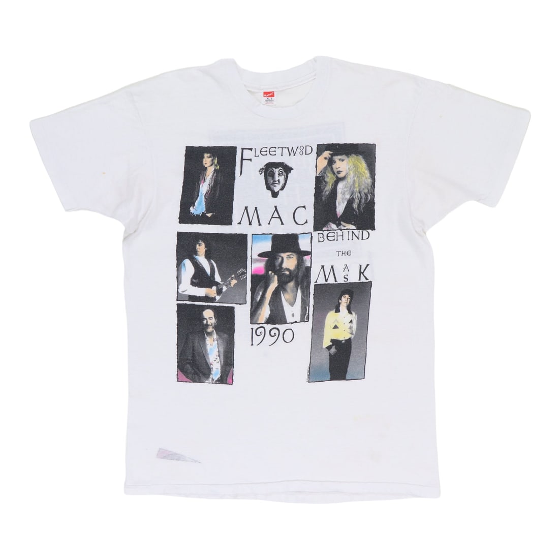 Vintage 1990 Fleetwood Mac Tour T-Shirt Behind The Mask Graphic Cotton XL: Vintage 1990 Fleetwood Mac Tour T-Shirt Behind The Mask Graphic Cotton XL This is an original vintage 1990 Fleetwood Mac Behind The Mask Tour shirt, featuring graphics on both the front and back. The 