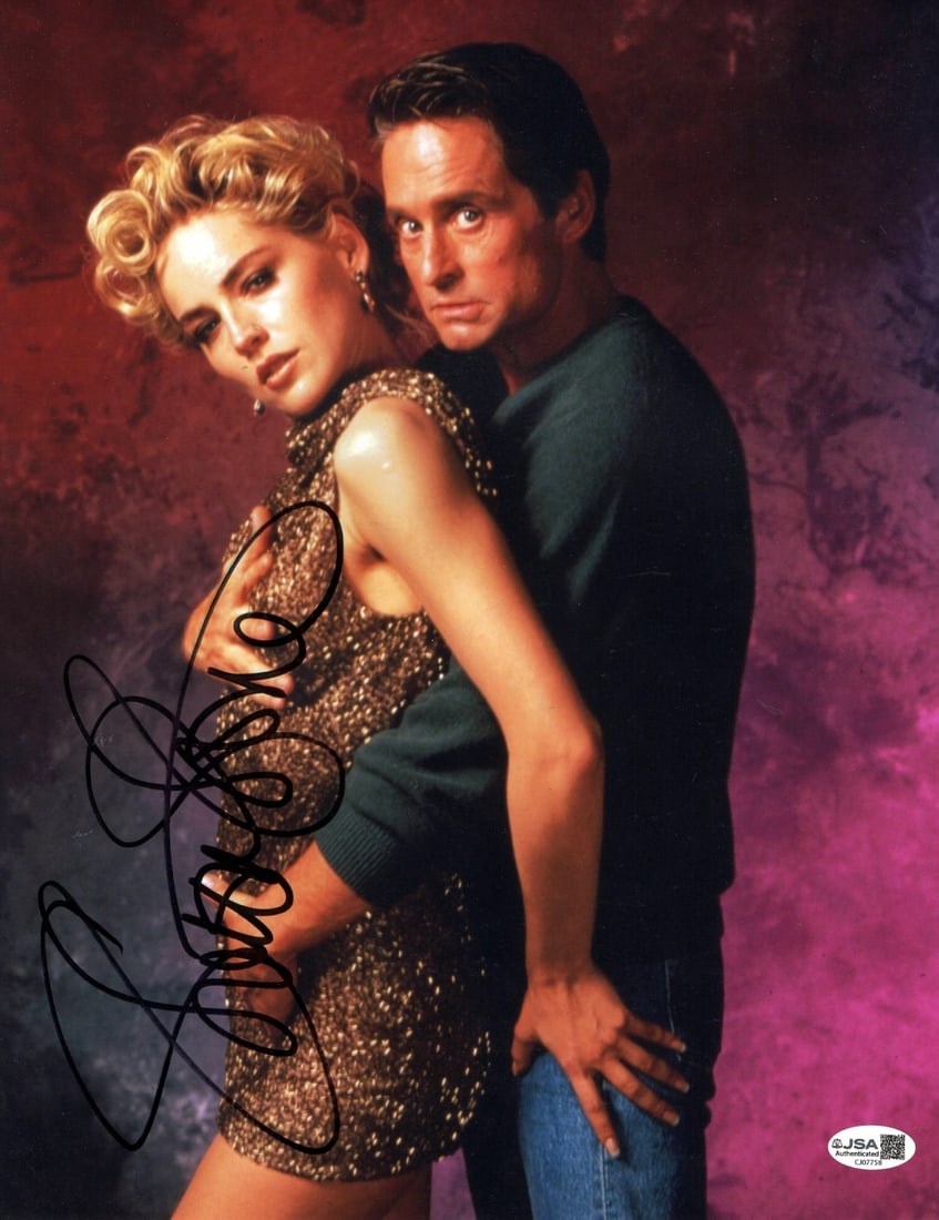 Sharon Stone Signed 11x14 Photo Basic Instinct JSA Authenticated: Sharon Stone Signed 11x14 Photo Basic Instinct JSA Authenticated This stunning 11" x 14" photograph features the iconic Sharon Stone, known for her role in "Basic Instinct." The photo is authentically