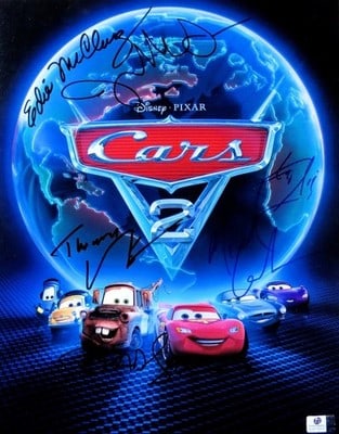 Global Authentics Cars 2 11x14 cast signed photo Edie McClurg: Global Authentics Cars 2 11x14 cast signed photo Edie McClurg This 11x14 photo from Cars 2 features multiple autographs from the cast, though it does not include signatures from any of the top billed 