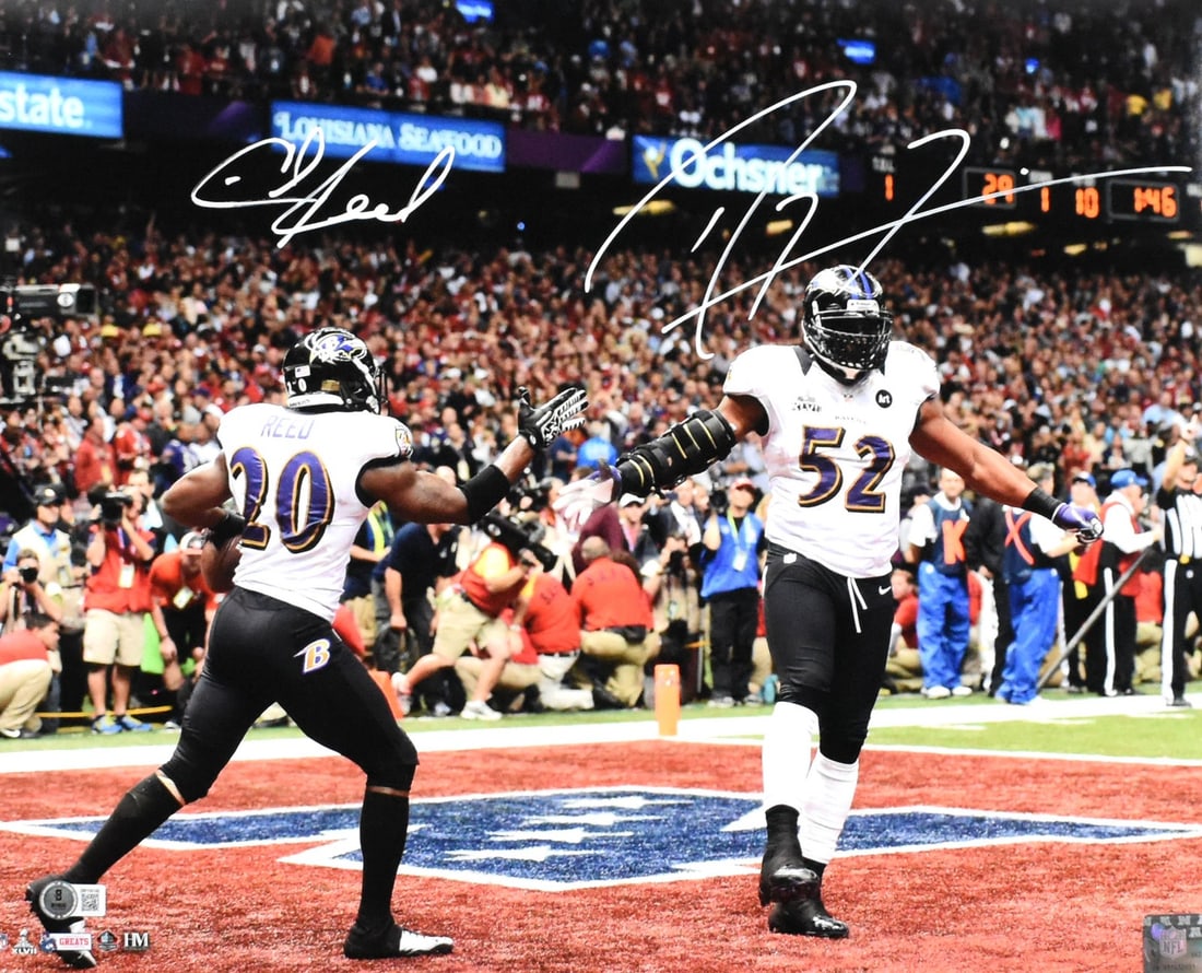 Baltimore Ravens 16x20 Photo Signed by Ray Lewis and Ed Reed Beckett Hologram (1 of 3)