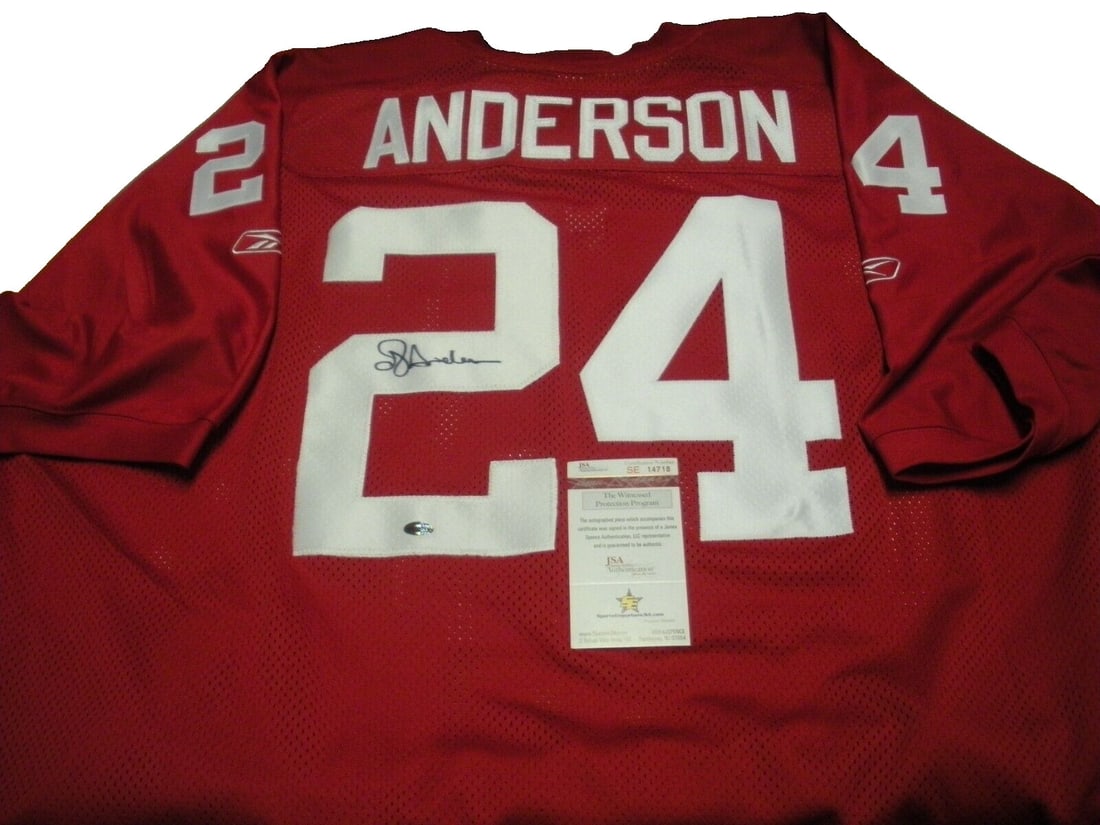O.J. Anderson New York Giants Signed Reebok Jersey with JSA/COA: O.J. Anderson New York Giants Signed Reebok Jersey with JSA/COA This official licensed Reebok jersey, signed by OJ Anderson, is a must-have for any New York Giants fan. The jersey is part of the NFL m