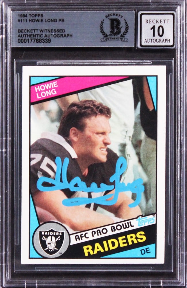 Howie Long Signed 1984 Topps #111 Rookie Card Gem Mint 10 Beckett (1 of 2)