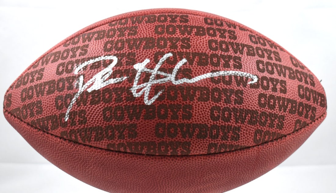 Dallas Cowboys Duke Ball Signed by Deion Sanders Beckett W Hologram: Dallas Cowboys Duke Ball Signed by Deion Sanders Beckett W Hologram This is an original Duke football autographed by Deion Sanders from his time with the Dallas Cowboys. The football comes with a Beck