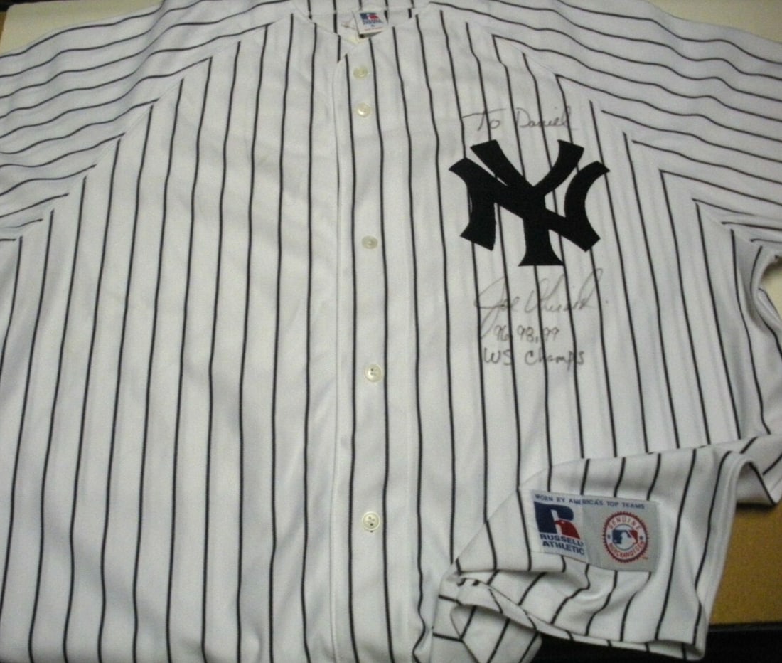 Joe Girardi Signed New York Yankees Jersey with GAI COA: Joe Girardi Signed New York Yankees Jersey with GAI COA This officially licensed New York Yankees jersey is signed by Joe Girardi, a three-time World Series champion. The jersey is authenticated by GA