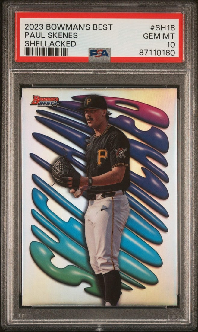 2023 Bowman's Best Paul Skenes #SH18 Shellacked RC Baseball Card PSA 10 (1 of 2)