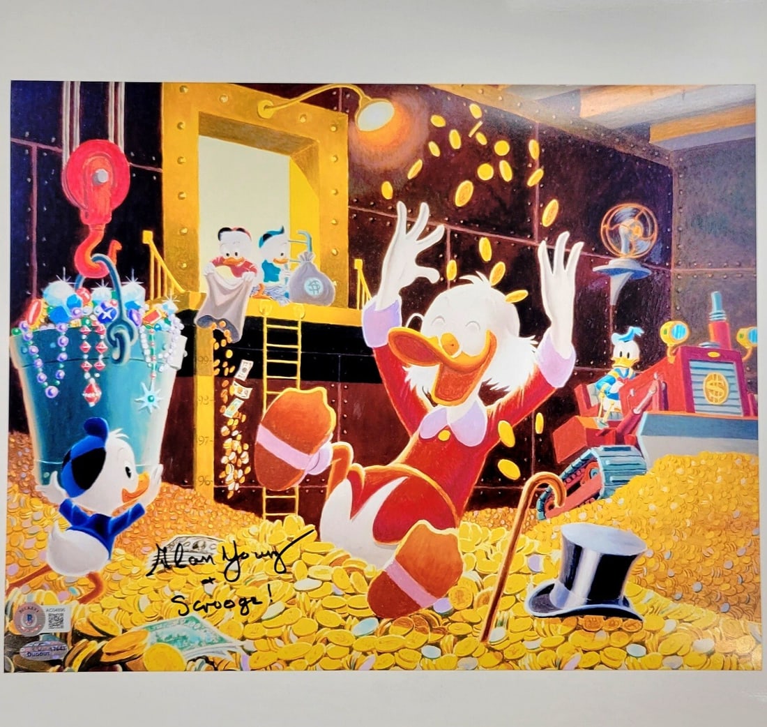 Alan Young Autographed 11x14 Scrooge McDuck Photo Beckett Authenticated (1 of 2)