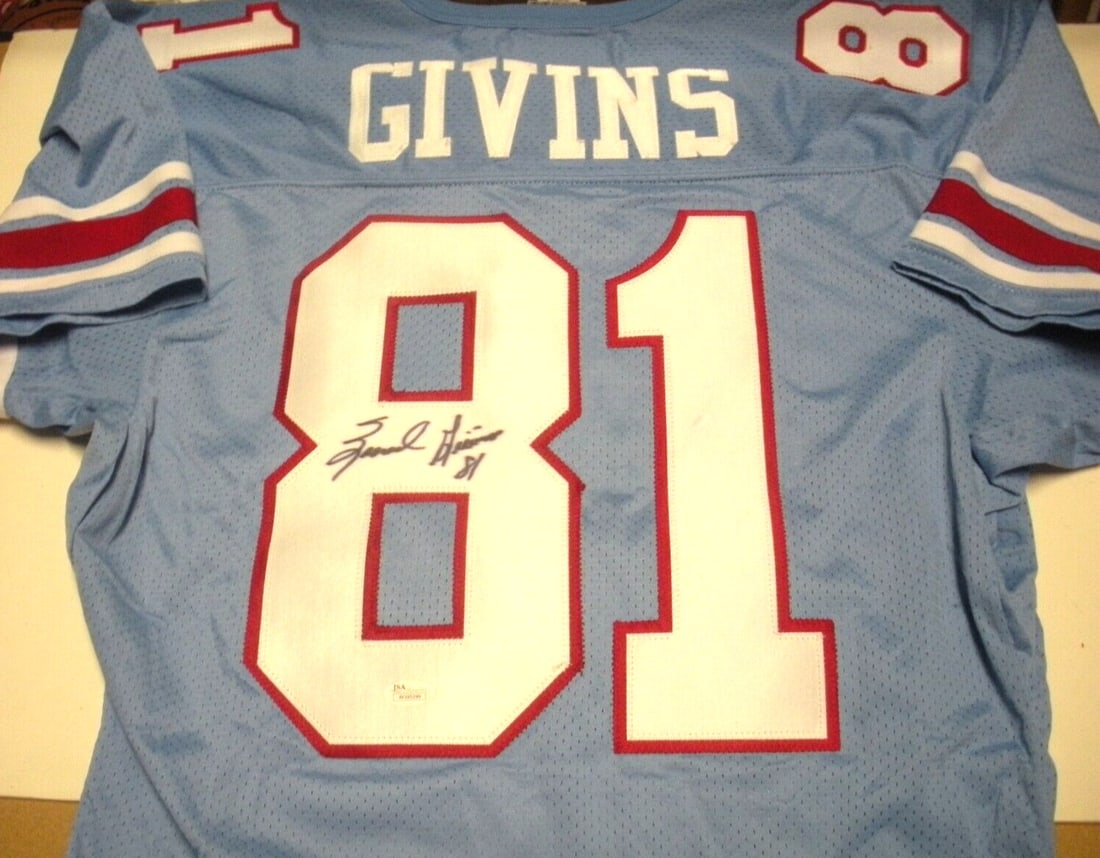Earnest Givins Autographed Rawlings Houston Oilers Jersey With JSA COA (1 of 2)