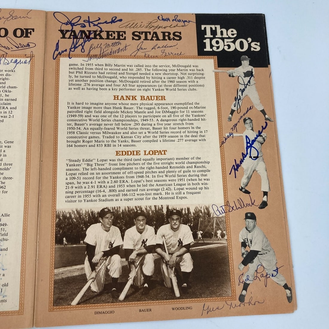 JSA authenticated Yankees program with 200 plus signatures - 16