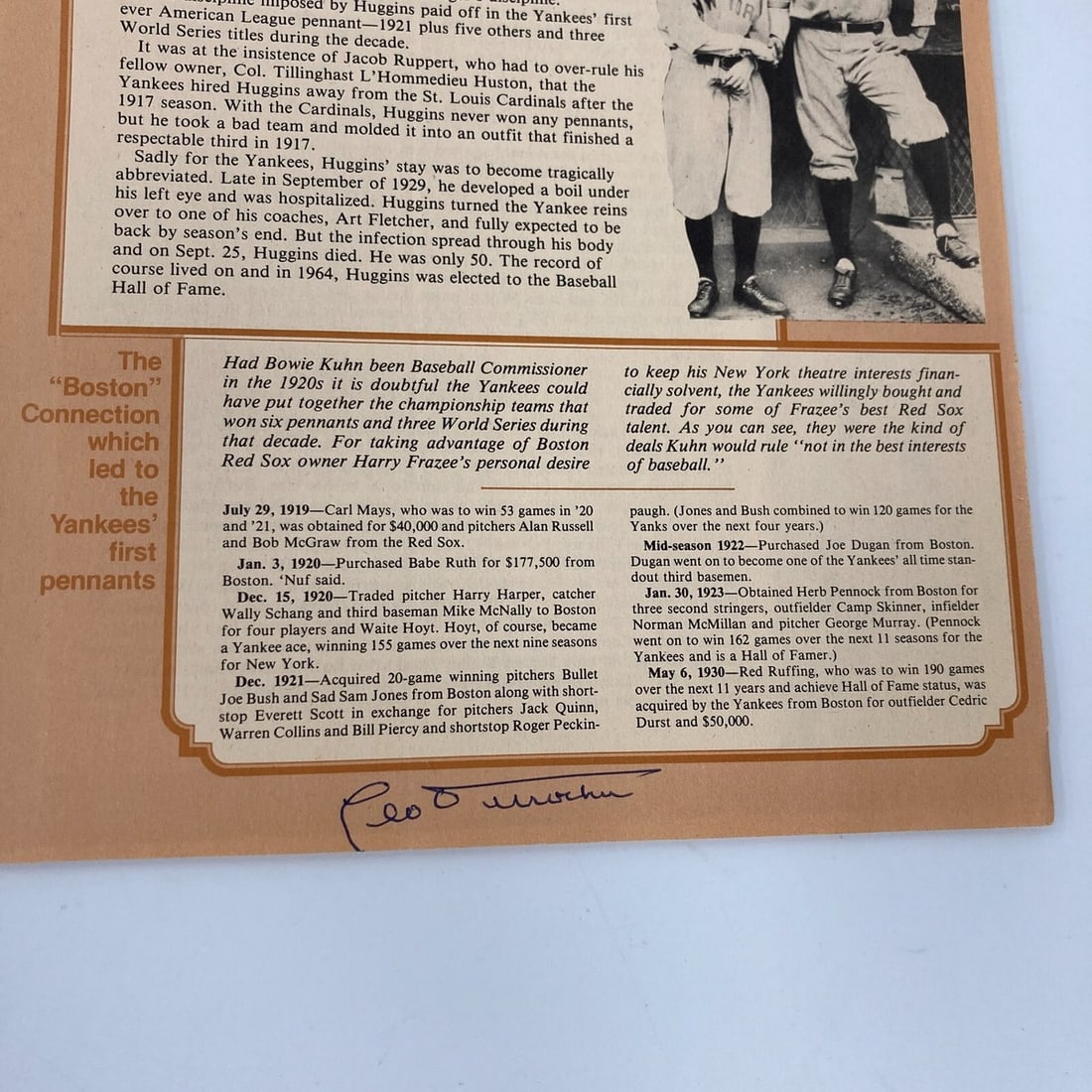 JSA authenticated Yankees program with 200 plus signatures - 9