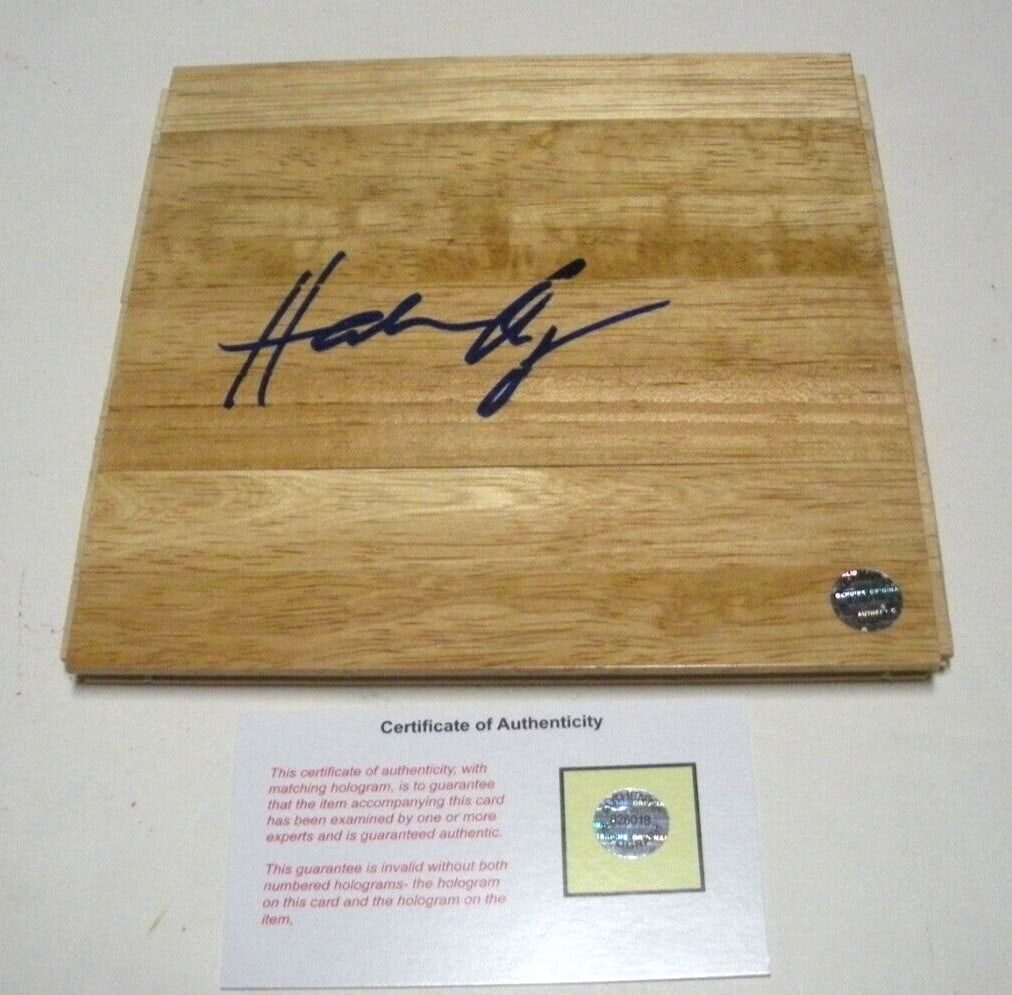 Signed 6x6 Houston Rockets Floorboard With COA Hakeem Olajuwon NBA Champion (1 of 1)