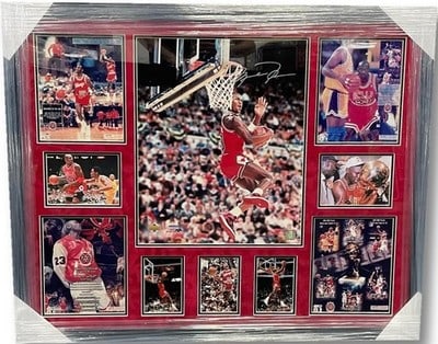 Framed Michael Jordan Bulls signed 16x20 dunk photo Upper Deck (1 of 7)