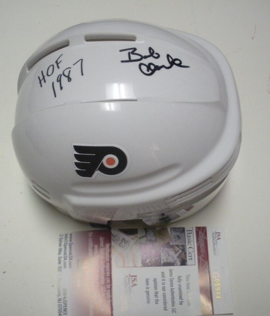Mini Hockey Helmet Signed by Bob Clarke with JSA Authentication (1 of 1)