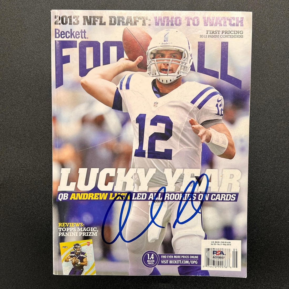 Andrew Luck Autographed Football Magazine PSA/DNA Indianapolis Colts Collectible (1 of 2)