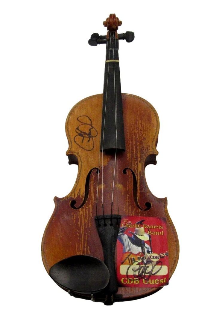 Charlie Daniels autographed full size fiddle with case PSA DNA LOA (1 of 12)