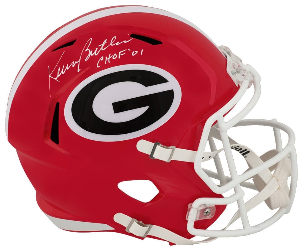Georgia Bulldogs Full Size Riddell Replica Helmet Signed by Kevin Butler with CHOF 01 (1 of 1)