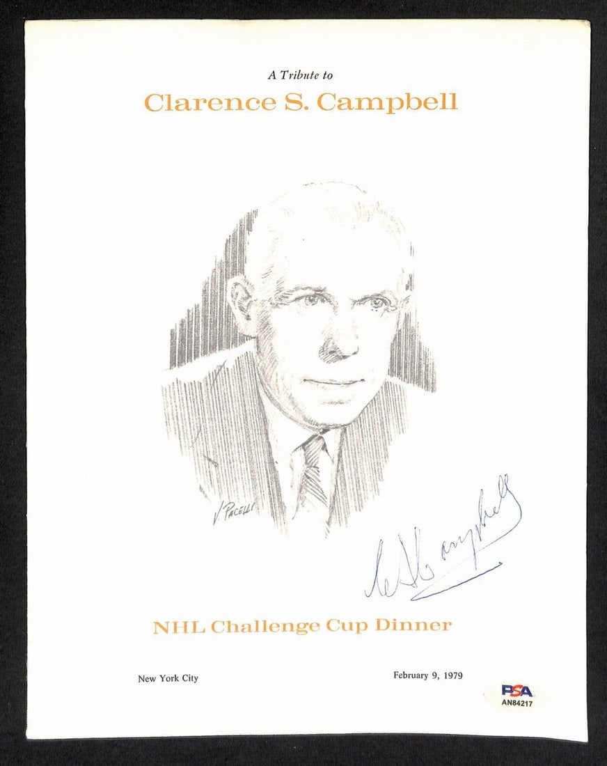 Signed Clarence Campbell NHL Tribute Dinner Program PSA DNA (1 of 1)