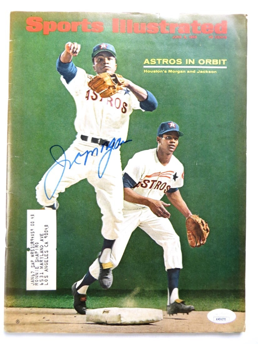 Joe Morgan Autographed Sports Illustrated Magazine 1966 Astros JSA Authenticated: Joe Morgan Autographed Sports Illustrated Magazine 1966 Astros JSA Authenticated This is an original Sports Illustrated magazine featuring Joe Morgan, a legendary player of the Houston Astros. The mag