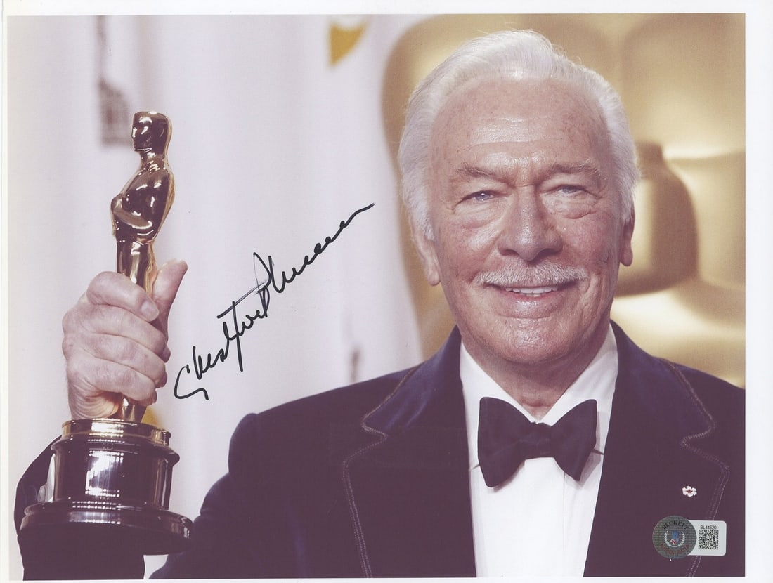 Christopher Plummer Signed 8.5x11 Photo The Sound Of Music Beckett Authenticated: Christopher Plummer Signed 8.5x11 Photo The Sound Of Music Beckett Authenticated This is an original 8.5x11 photograph personally signed by Christopher Plummer, renowned for his role in The Sound Of M