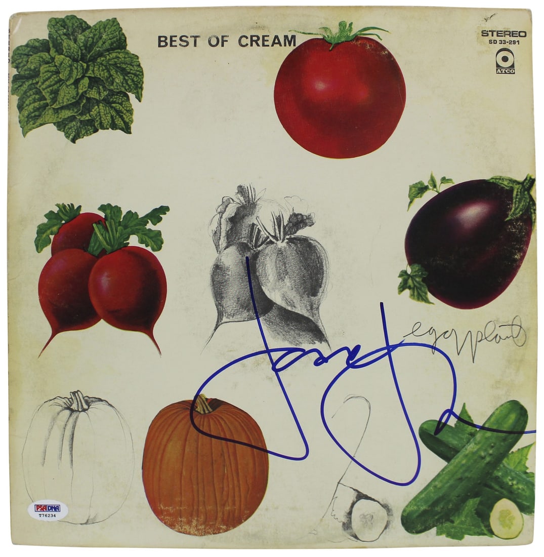 Jack Bruce Signed Best of Cream Album Cover with Vinyl PSA Certified: Jack Bruce Signed Best of Cream Album Cover with Vinyl PSA Certified This is an authentic signed album cover of the "Best Of Cream" by Jack Bruce, a distinguished member of the iconic band Cream. The 
