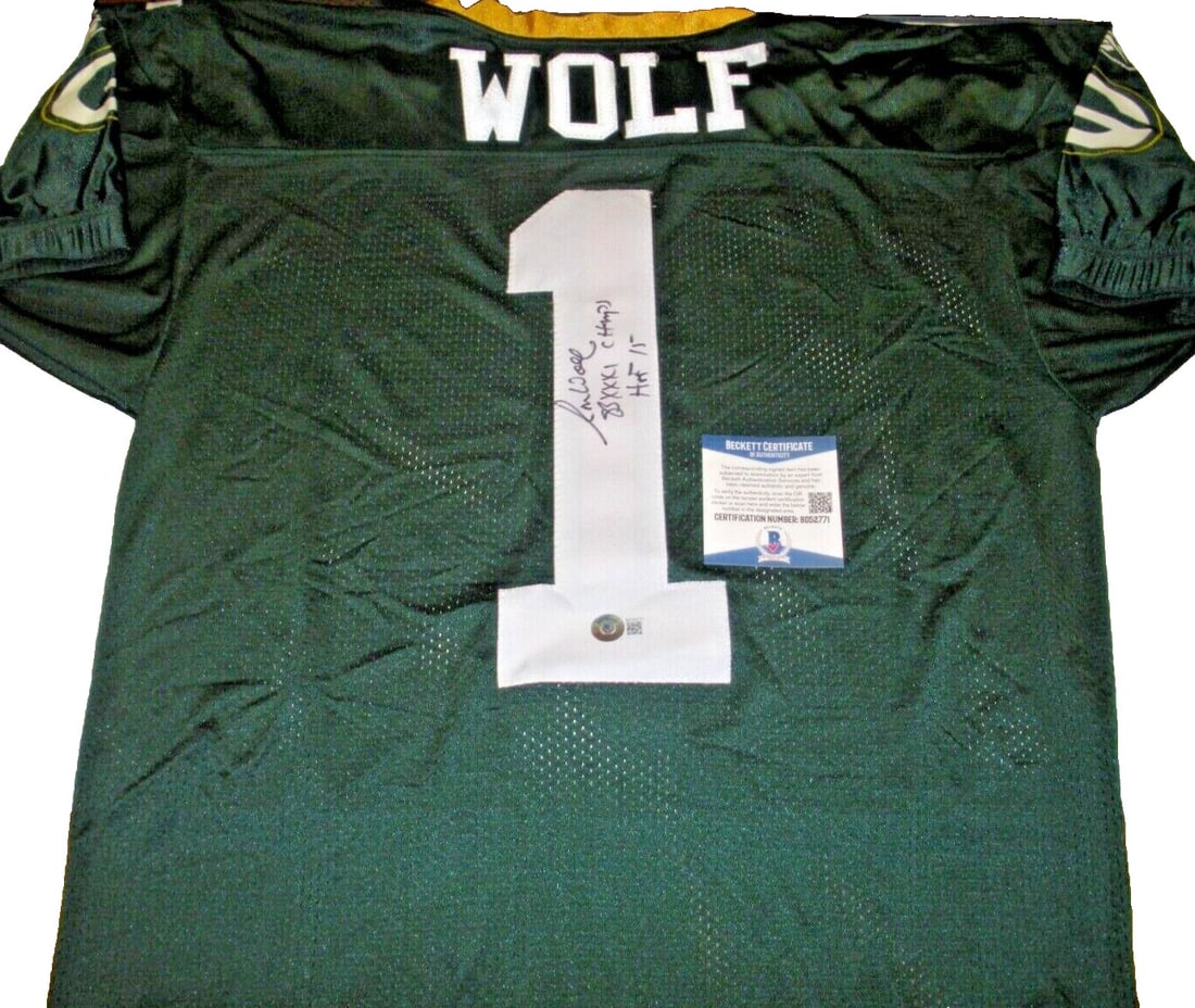 Ron Wolf Autographed Green Bay Packers Reebok Jersey with Beckett COA (1 of 2)