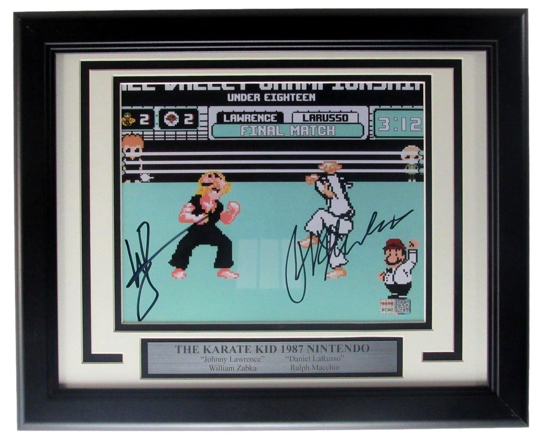 Framed 8x10 Photo Signed by Ralph Macchio and William Zabka Tristar Authenticated (1 of 2)