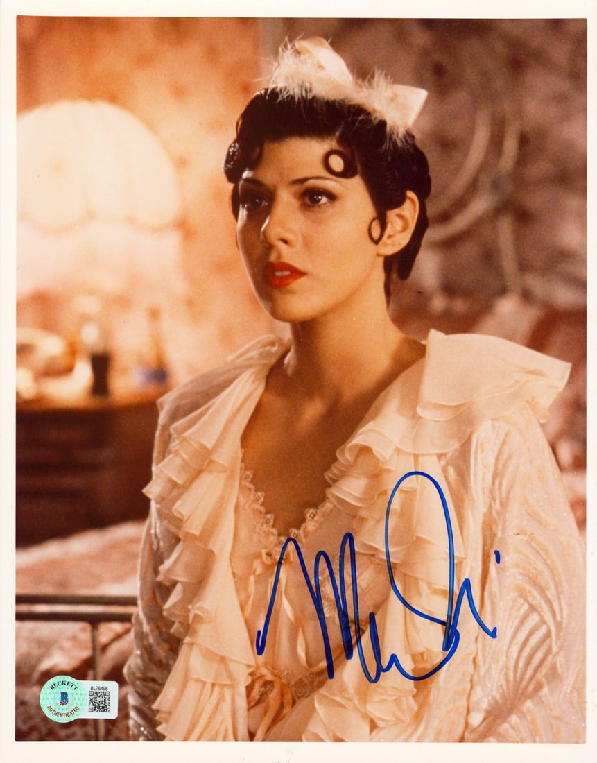 Marisa Tomei signed 8x10 photo from The Flamingo Kid BAS authenticated: Marisa Tomei signed 8x10 photo from The Flamingo Kid BAS authenticated This 8x10 photograph features an authentic signature from Marisa Tomei, recognized for her role in The Flamingo Kid. The autograp