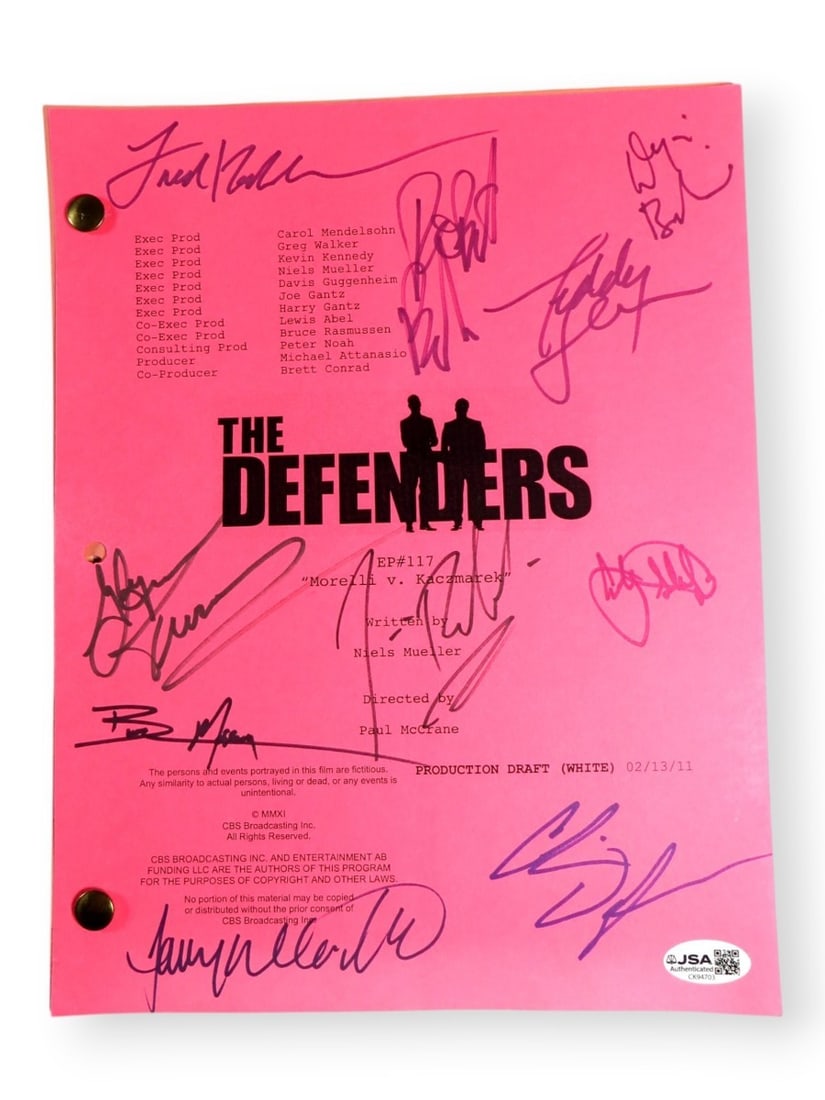Autographed The Defenders script JSA signed by Jim Belushi and cast (1 of 3)