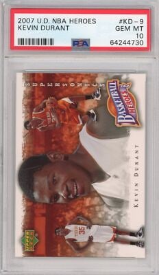 PSA 10 Kevin Durant 2007-08 Upper Deck NBA Heroes Rookie Card KD-9 (1 of 3)