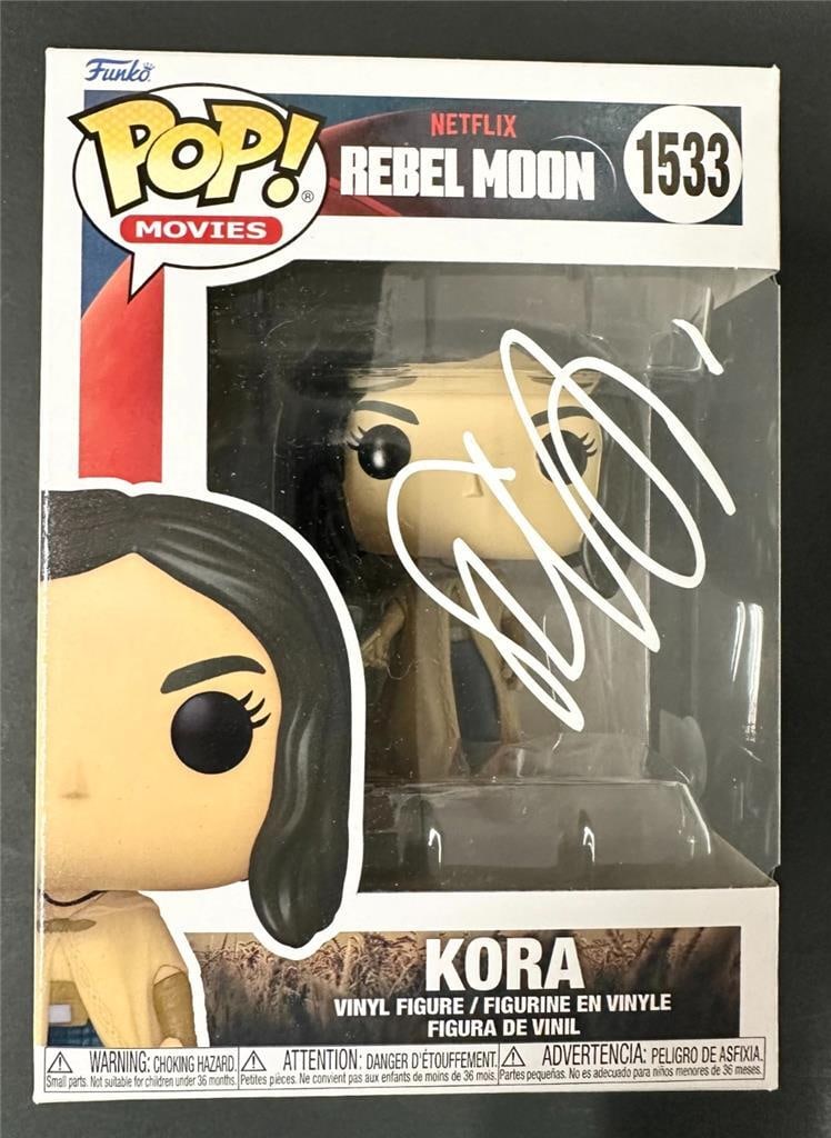 Beckett authenticated Funko Pop signed by Sofia Boutella from Rebel Moon: Beckett authenticated Funko Pop signed by Sofia Boutella from Rebel Moon This is a pre-owned Funko Pop! figure from the movie Rebel Moon, personally signed by Sofia Boutella. The autograph is authenti