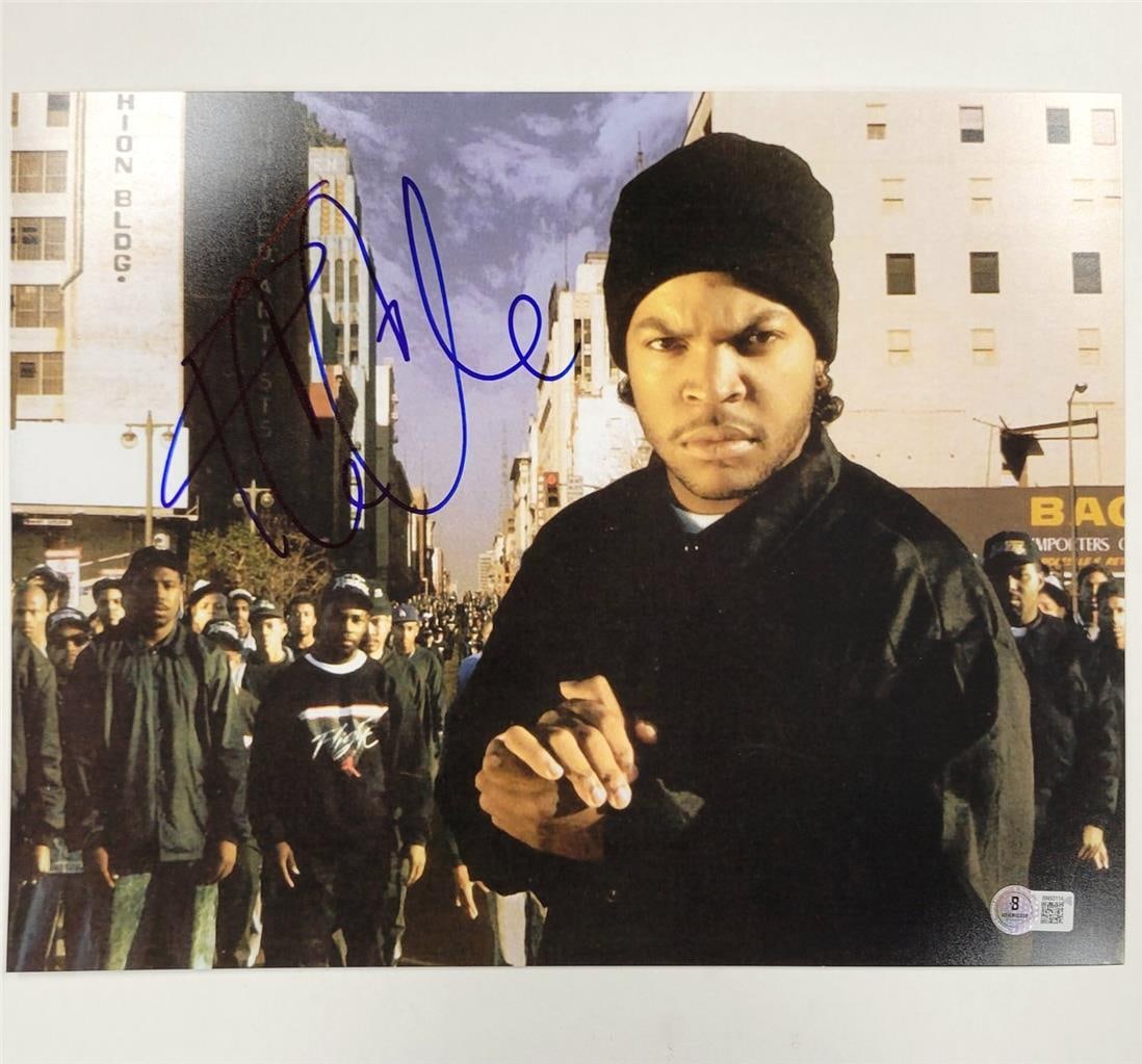Ice Cube Signed 11x14 Photo AmeriKKKa's Most Wanted Beckett Authenticated: Ice Cube Signed 11x14 Photo AmeriKKKa's Most Wanted Beckett Authenticated This is an original 11x14 photograph of Ice Cube, signed by the artist himself. The autograph has been authenticated by Becket