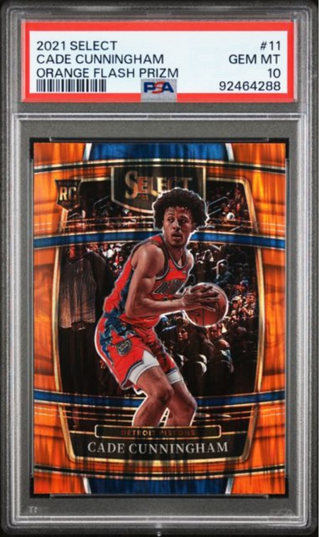 PSA 10 2021 Select Cade Cunningham Orange Flash Rookie NBA Card #11 (1 of 2)