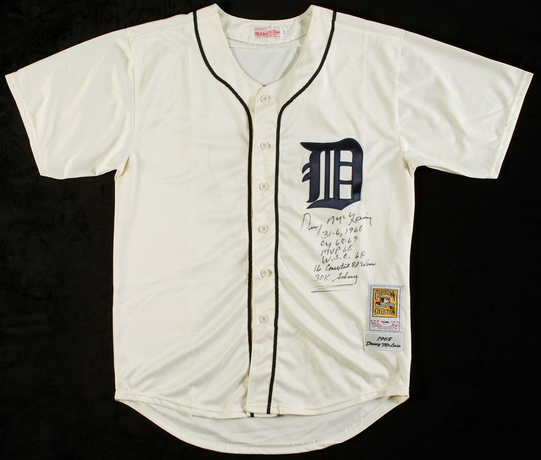 Denny McLain Signed Detroit Tigers Jersey with Inscribed Stats Beckett COA (1 of 4)