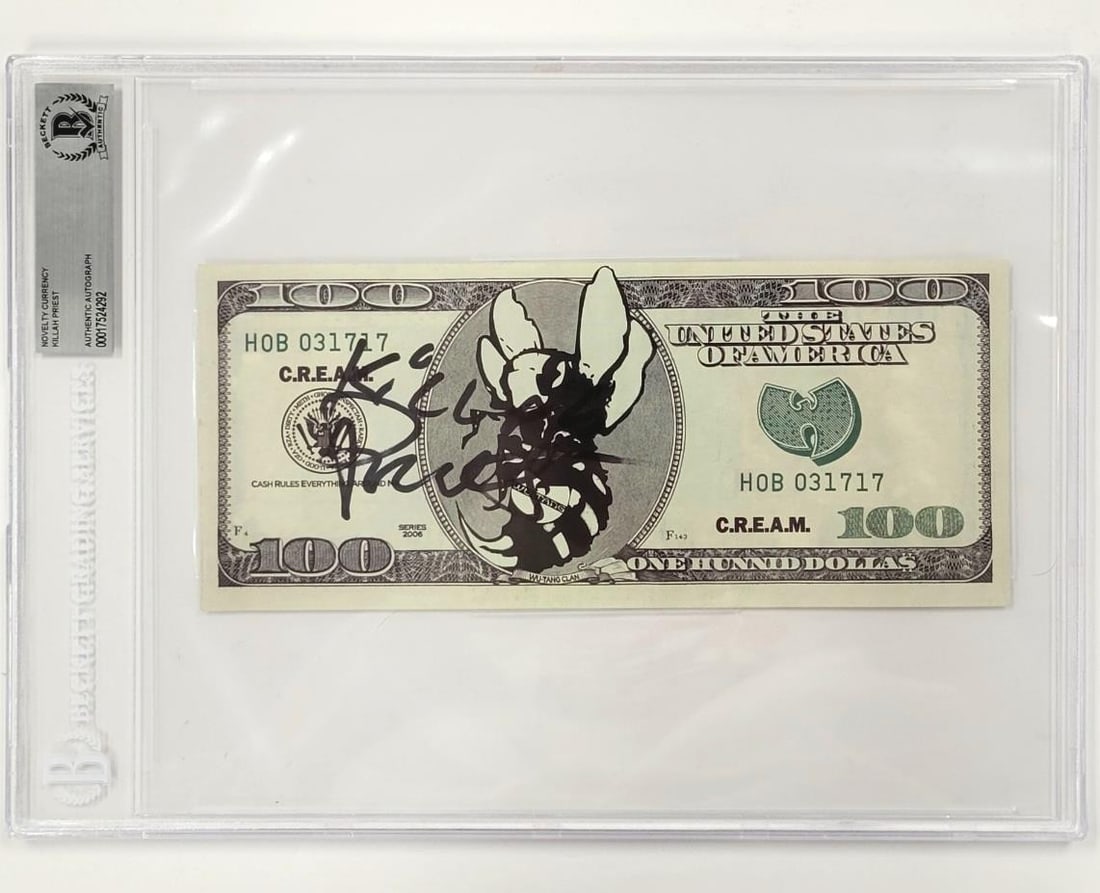 Killah Priest Autographed Custom Dollar Bill Beckett Authenticated Wu Tang Member (1 of 4)