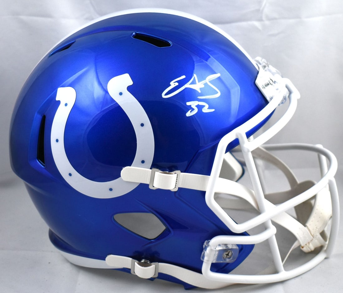 Indianapolis Colts Flash Speed Helmet Autographed by Edgerrin James Beckett Holo (1 of 5)