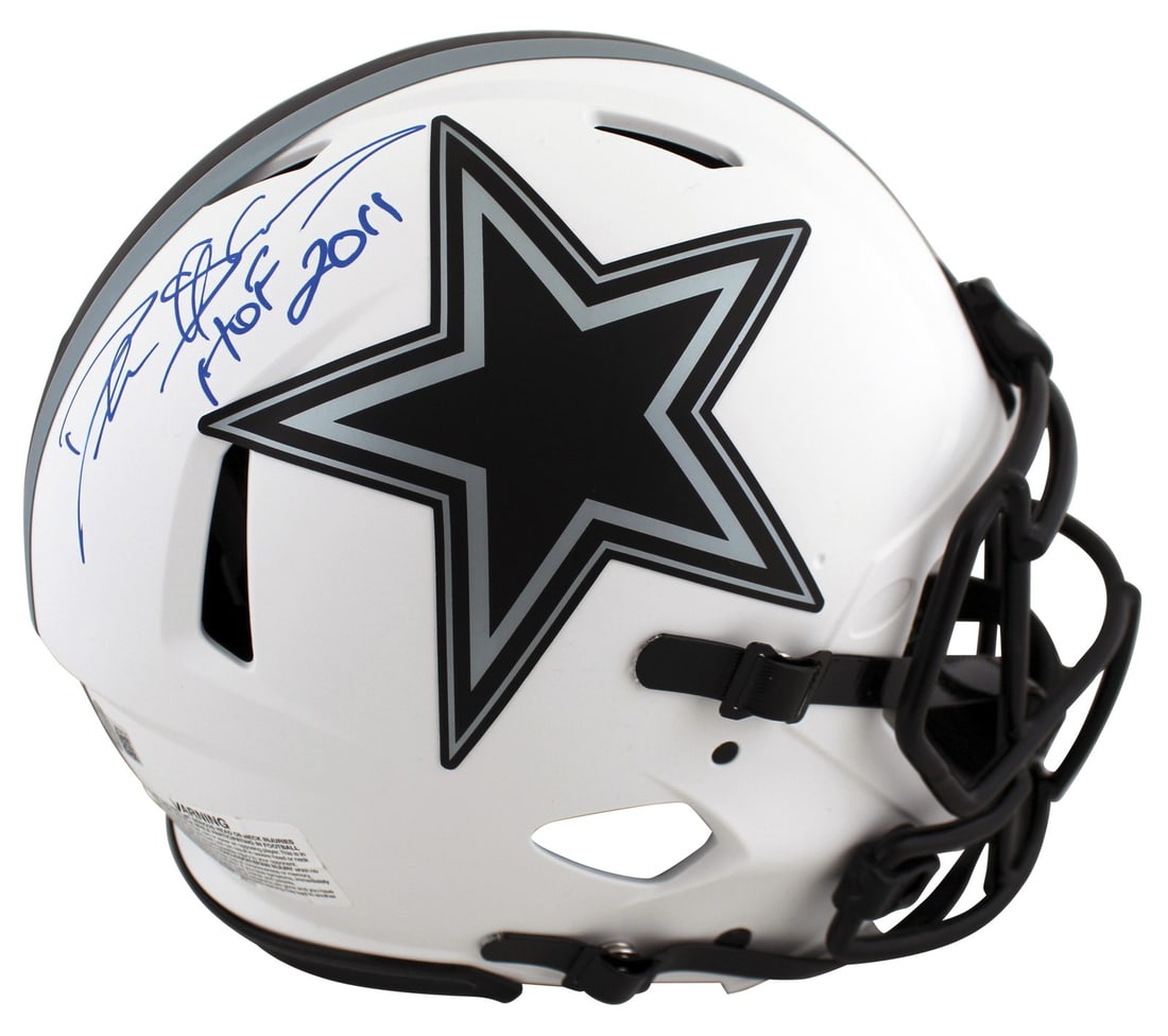 Deion Sanders Signed Lunar Helmet HOF 2011 Dallas Cowboys BAS Authenticated: Deion Sanders Signed Lunar Helmet HOF 2011 Dallas Cowboys BAS Authenticated This is a full-size authentic Lunar Riddell Speed Proline helmet personally signed by Deion Sanders, featuring the inscripti