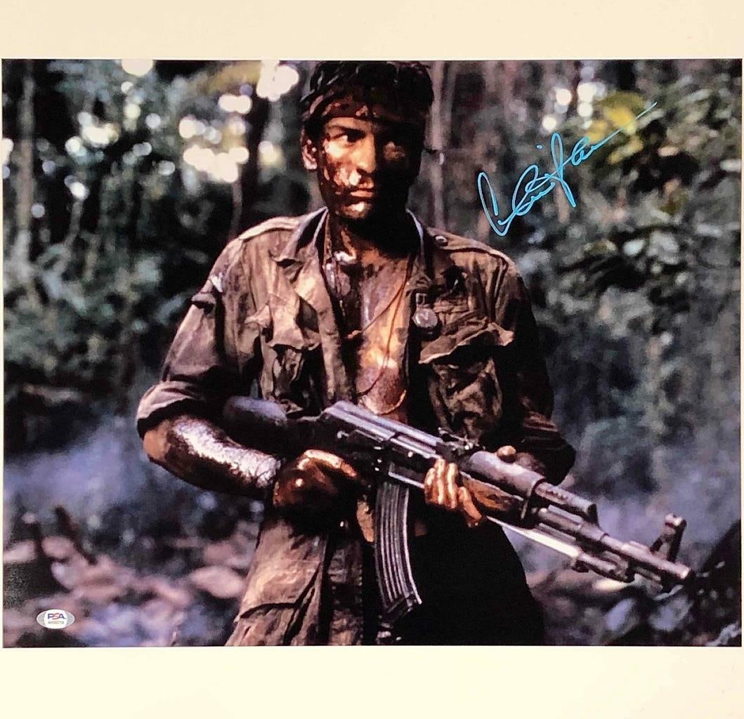 16x20 Platoon Photograph Signed by Charlie Sheen with PSA/DNA Authentication: 16x20 Platoon Photograph Signed by Charlie Sheen with PSA/DNA Authentication This is an original 16x20 photograph from the movie Platoon, signed by Charlie Sheen. The autograph is authenticated by PSA