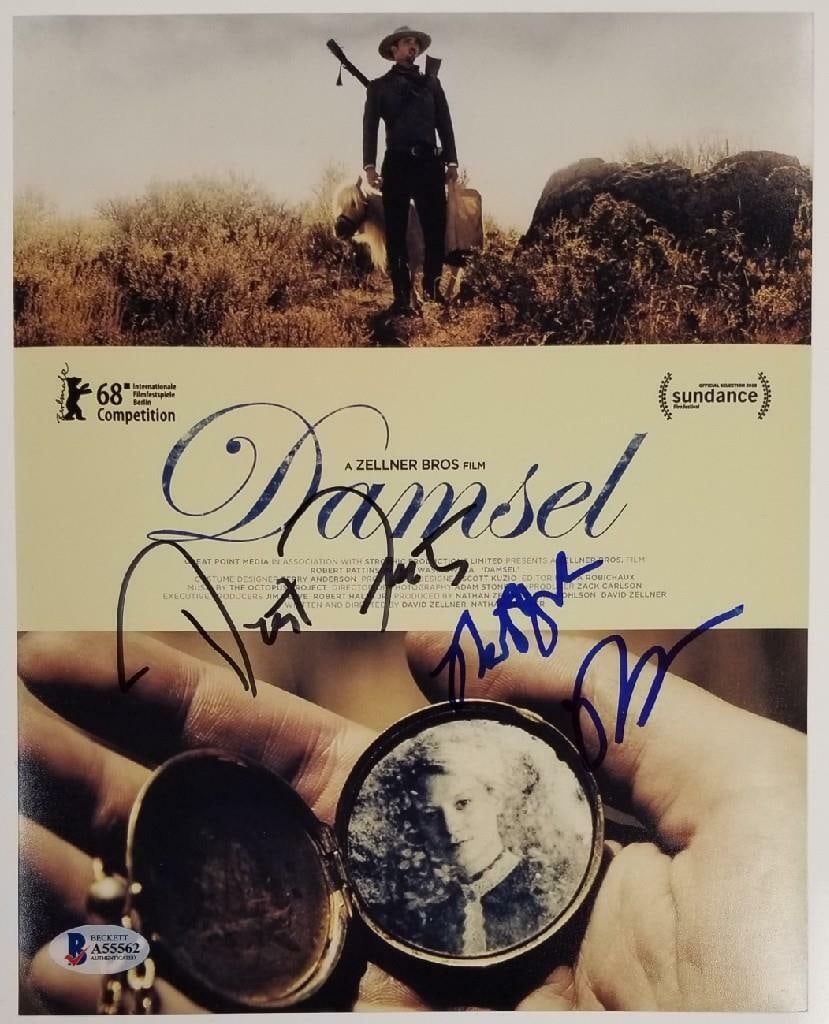 8x10 Signed Damsel Cast Photo Forster David Nathan Zellner Beckett BAS COA (1 of 3)