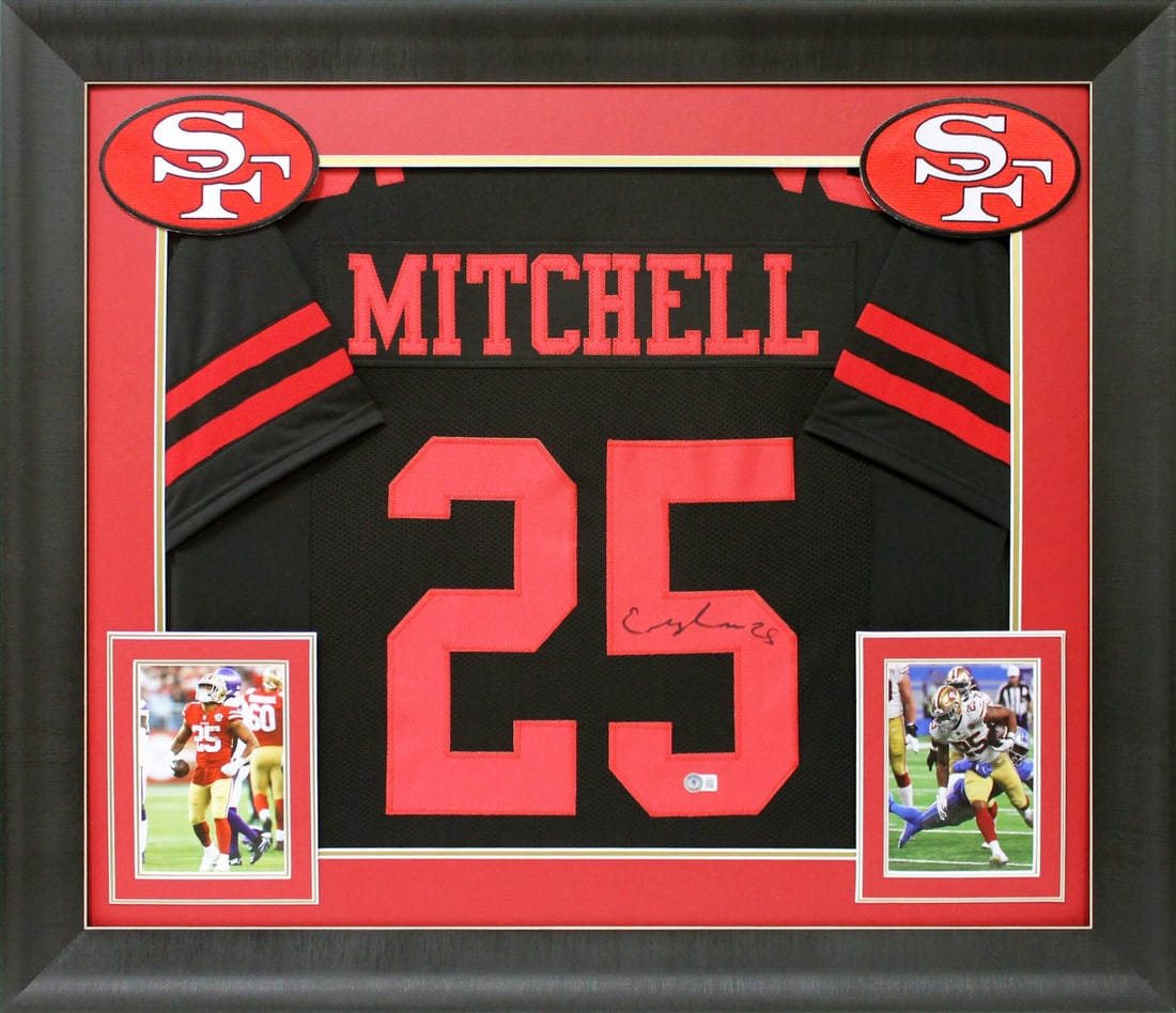 Elijah Mitchell Signed Black Pro Style Framed Jersey BAS Witnessed San Francisco 49ers: Elijah Mitchell Signed Black Pro Style Framed Jersey BAS Witnessed San Francisco 49ers Celebrate your fandom with this authentic black pro style framed jersey personally signed by Elijah Mitchell of t