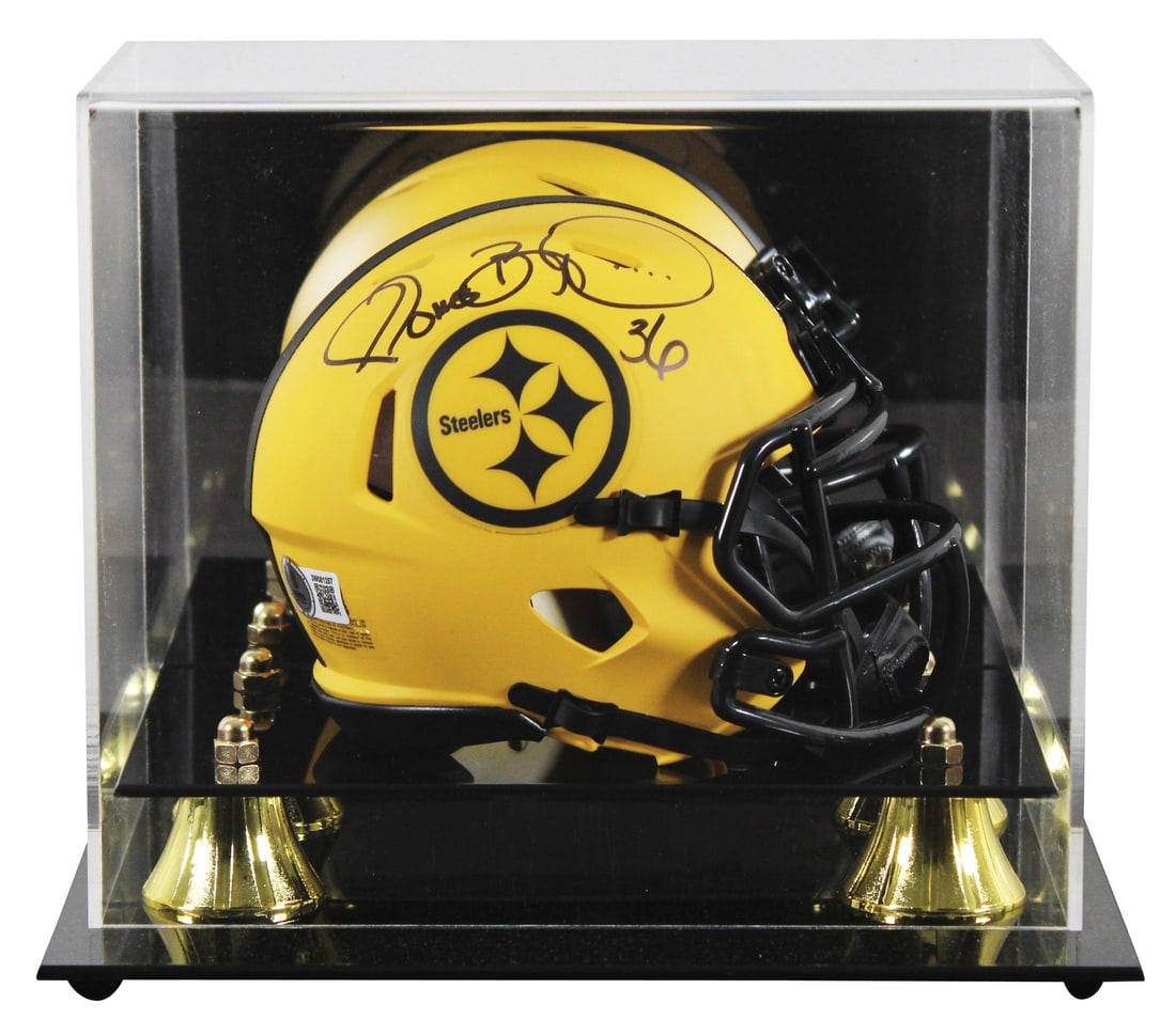 Jerome Bettis Signed Pittsburgh Steelers Rave Speed Mini Helmet with BAS Authentication (1 of 3)