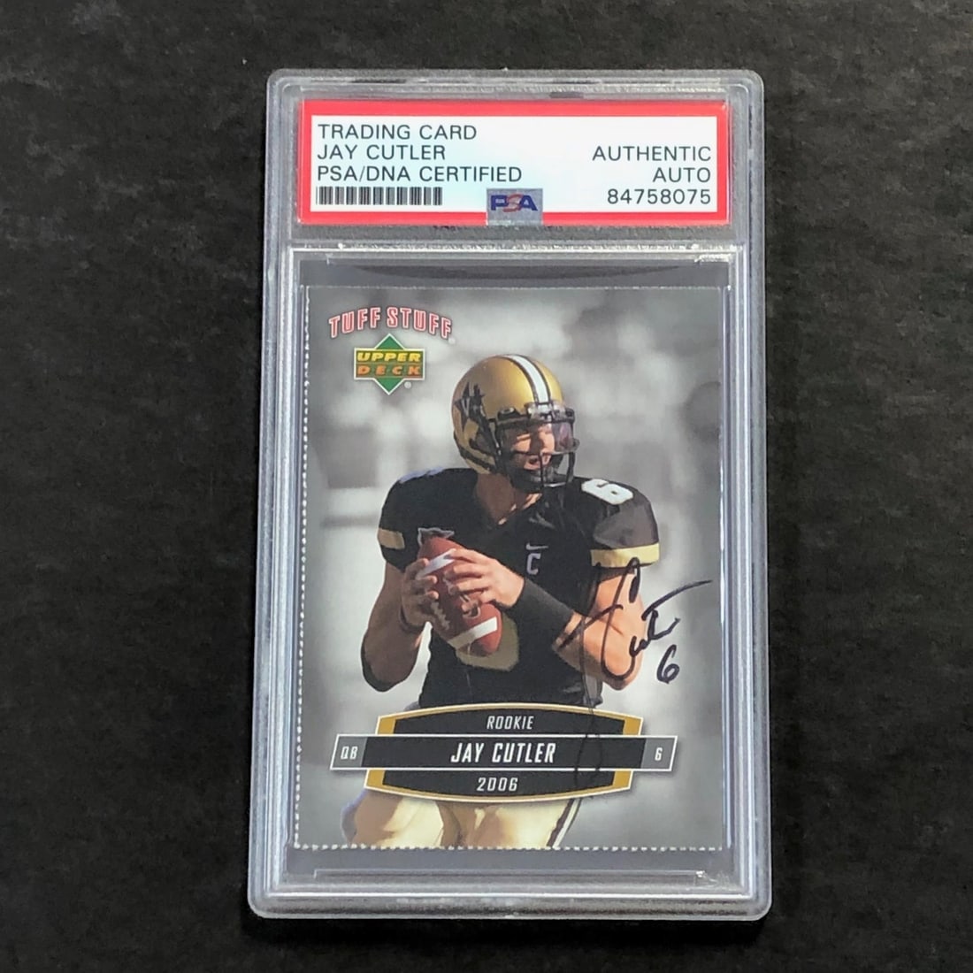 Jay Cutler 2006 Tuff Stuff Autographed Football Card PSA Encapsulated (1 of 2)