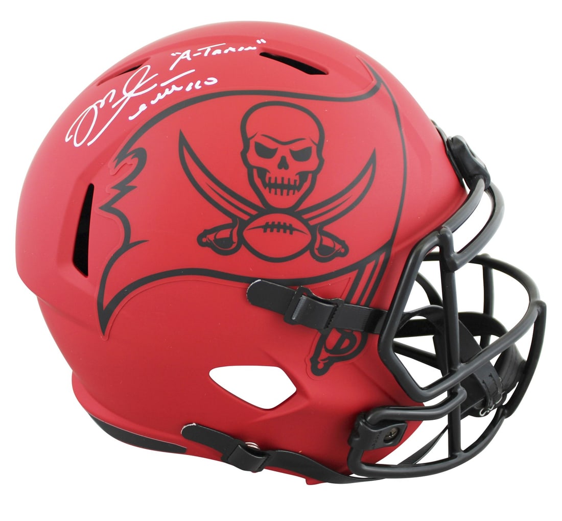 Mike Alstott Signed Buccaneers Rave Full Size Helmet A-Train BAS Authenticated: Mike Alstott Signed Buccaneers Rave Full Size Helmet A-Train BAS Authenticated This authentic alternate Rave Riddell Full Size Speed Replica Helmet features the inscription "A-Train" and has been pers