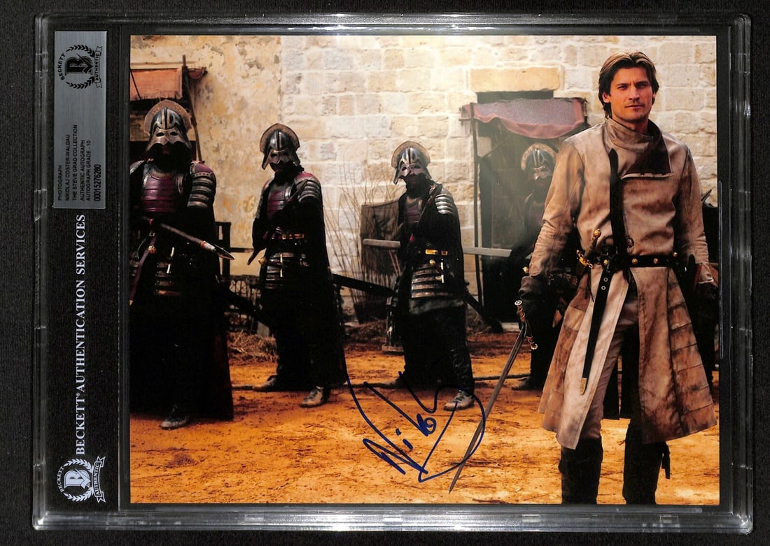 8x10 Jaime Lannister Photo Signed by Nikolaj Coster-Waldau Beckett 10: 8x10 Jaime Lannister Photo Signed by Nikolaj Coster-Waldau Beckett 10 This is an original 8x10 color photograph signed by Nikolaj Coster-Waldau, who portrayed Jaime Lannister in Game of Thrones. The a