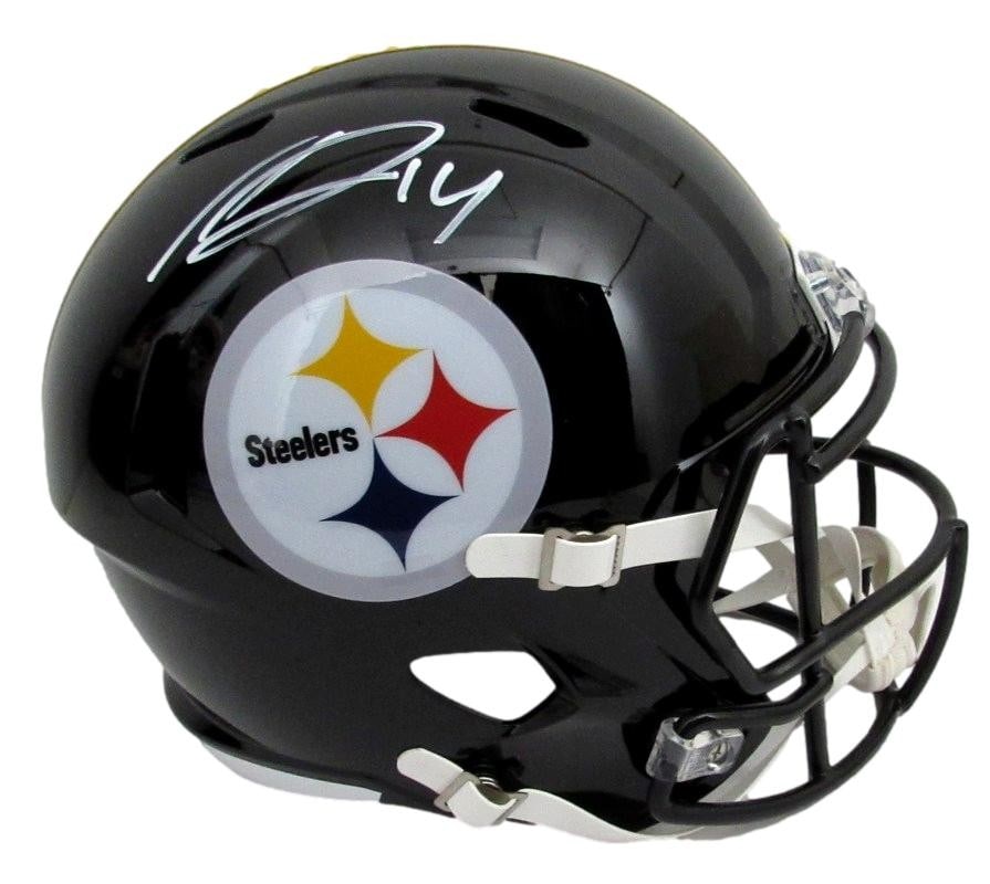 Pittsburgh Steelers George Pickens Signed Black Speed Replica Helmet JSA Authenticated: Pittsburgh Steelers George Pickens Signed Black Speed Replica Helmet JSA Authenticated This full-size black Speed Replica football helmet features the autograph of George Pickens of the Pittsburgh Ste